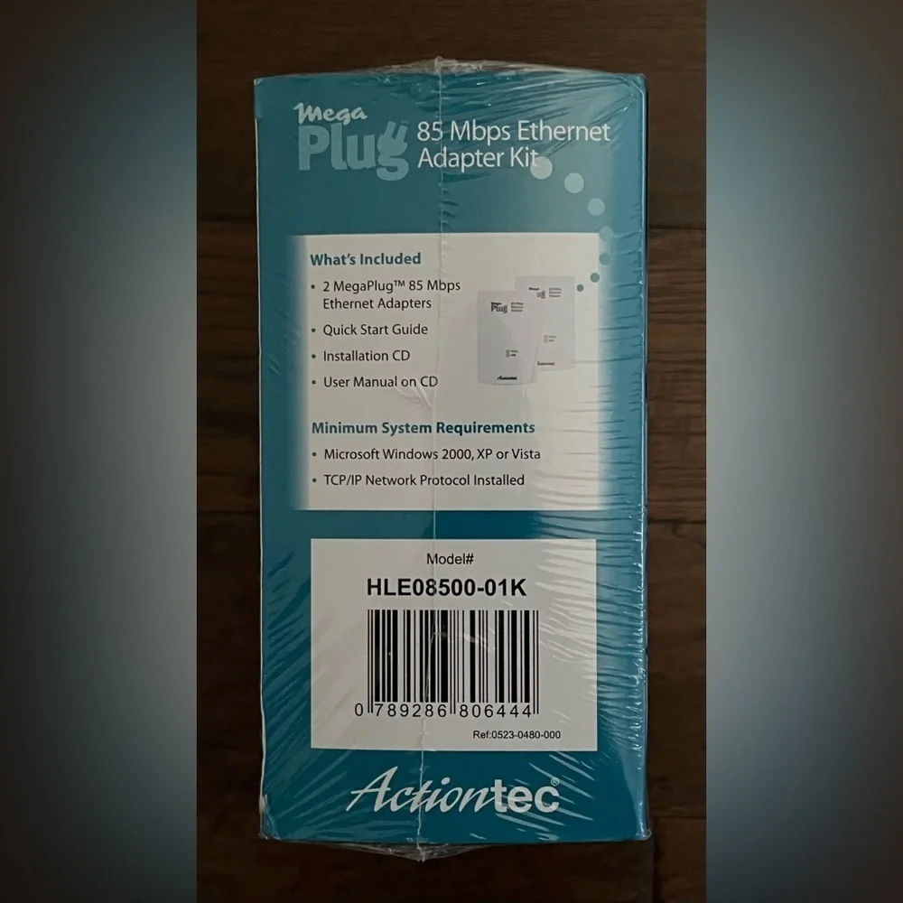 NEW SEALED Actiontec MegaPlug 85 Mbps Ethernet Adapter Kit - White